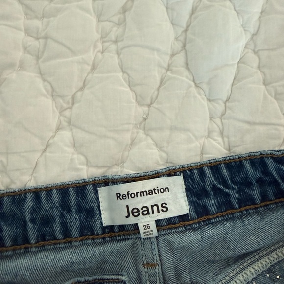 Reformation Blue Studded Straight Leg Jeans - Picture 5 of 5